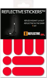 B REFLECTIVE 3M® E-RIDE STANDARD™  Kit de stickers réfléchissants colorés pour 2 Trottinettes  Gyroroues et autres EDPM  3M Technology™  rouge