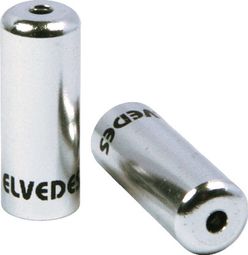 Elvedes Tapas de extremo de carcasa de freno de aluminio 4,2 mm 10 piezas Plata