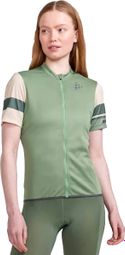 Maillot Craft Core Endur Mujer Manga Corta Verde Beige