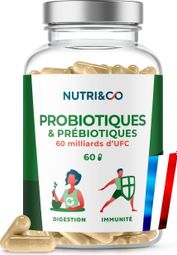 Probiotiques & Prébiotiques - 60 milliards d'UFC - 60 gélules