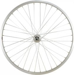 Roue vtt 24  ar ecrou. axe plein jante alu argent mach1. m110 moy.miche a visser v-brake 5