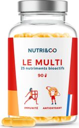 MULTIVITAMINES ET MINERAUX - 25 NUTRIMENTS BIO-ACTIFS - 90 GELULES