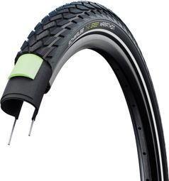 Pneu Schwalbe Green Marathon 700 mm TubeType Rigide Green Guard Addix Eco E-Bike E-50 Flancs Réfléchissants Noir