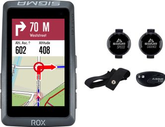 Ordenador gps sigma rox 12.1 evo pack de sensores cardio / velocidad / cadencia