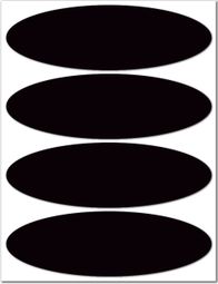 B REFLECTIVE Eco OVAL  Kit 4 autocollants réfléchissants  8 5 x 2 7 cm  Noir