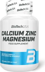Calcium Zinc Magnesium (100 Tabs) - Biotech Usa -  Calcium