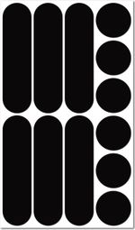 B REFLECTIVE Eco MULTI  Kit 12 autocollants rétro réfléchissants  Visibilité de nuit  Adhésif universel  Stickers pour Vélo / Casque / Poussette / Jouets  Noir