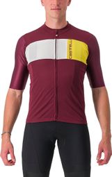 Maillot Manches Courtes Castelli Prologo 7 Rouge Bordeaux