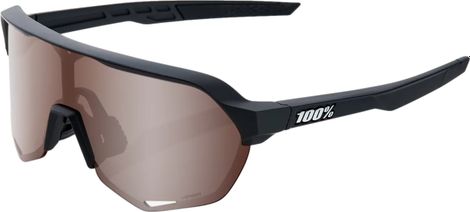 Brille 100% S2 Soft Tact Schwarz - HiPER Linse Verspiegeltes Crimson Silver