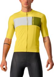 Maillot de manga corta Castelli Prologo 7 Amarillo/Gris claro