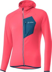 Loeffler Maillot manches longues t-shirt des femmes de Hoodie W FZ TechFleece Sunrize - Rose