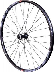 ROUE 275  VTT AVANT JANTE ALU KLIXX TUBELESS READY NOIRE FREIN DISQUE CENTERLOCK MOYEU SHIMANO MT400 TX15 100mm (584X23)