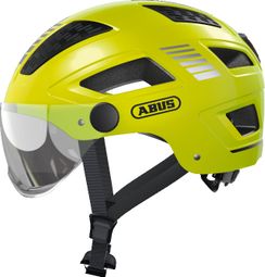 Casque Abus Hyban 2.0 Ace Velvet Jaune avec Visière Transparente