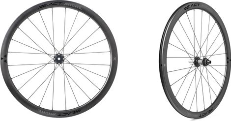 Pair of Miche RE.ACT DX 38-38 Tubeless 700 Disc Wheels | 12x100mm | 12x142mm | Centerlock