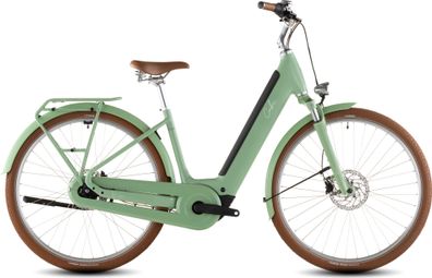 Bicicleta urbana eléctrica Cube Aruba Hybrid 600 Easy Entry con Shimano Nexus 5S, 600 Wh, 700 mm, color verde cactus, 2026