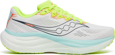 Saucony Ride 19 Running Shoes, White/Yellow/Blue, Women's