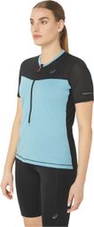 Asics Women's Fujitrail Run Black Blue Short-sleeved Jersey