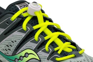 Lacets élastiques pour le running - silicone - jaune fluo