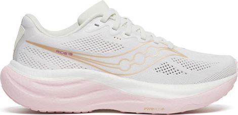 Saucony Ride 19 hardloopschoenen wit/roze dames