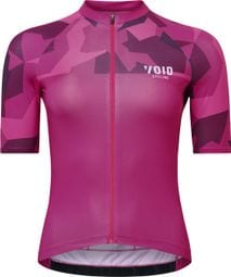 Women's Short Sleeve Jersey Void Abstract Camouflage Pink