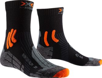Paar X-SOCKS Winter Run 4.0 Sokken Zwart/Grijs/Oranje
