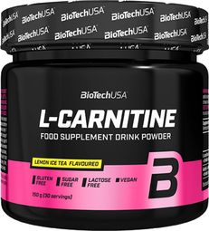 L-carnitine Flavoured Drink Powder (150g) - Biotech Usa - Lemon Iced Tea -  L-carnitine