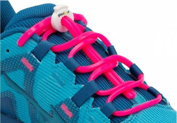 Lacets élastiques pour le trail - silicone - rose fluo