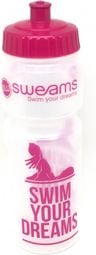 Bidon SWEAMS Swim your dreams - 750ml - Clear Pink
