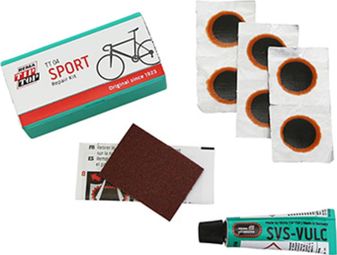 KIT REPARATION CHAMBRE A AIR TIP TOP TT04 SPORT BOITE (6 PATCHS F0 15mm + COLLE 3g + PAPIER PONCE) AVEC NOTICE (5060045)