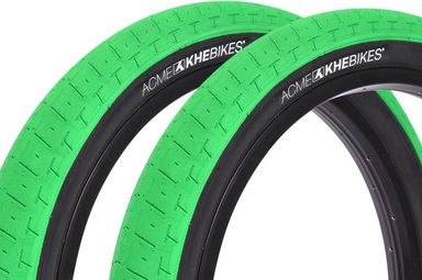 2x pneus BMX ACME 20 pouces x 2 40 pouces vert KHE