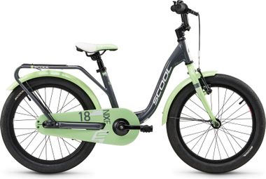 Vélo enfant S'COOL niXe 1 vitesse - Gris foncé/Vert pastel