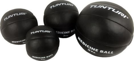 TUNTURI Balle de médecine / Ballon médicinal / Medicine ball en cuir 1kg noir