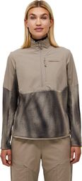 Peak Performance Freelight AOP Polartec Alpha fleece met halve rits, beige, dames