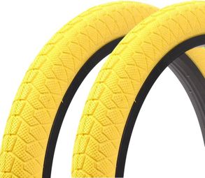 Set de pneus BMX KENDA 20 pouces x 1 95 pouces jaune KHE