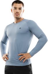 T-shirt fitness manches longues homme Aqua Bleu