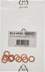 Rondelles en cuivre Elvedes O'Ring Large pour Freins Hope 10 Pcs