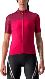 Maillot de manga corta Castelli Velocissima Mujer Rosa/Rojo/Burdeos