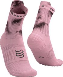 Compressport Pro Racing V4.0 Run High Eat My Dust!-sokken - Roze