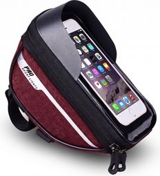 Sac De Guidon Amovible Vélo Avec Support Pour Téléphone Rouge