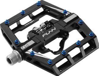 Coppia di pedali Funn Mamba GRS Single Side SPD Semi-Automatici con gabbie Nero