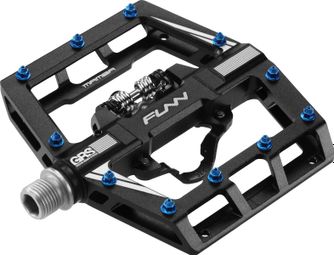 Pair of Funn Mamba GRS Single Side SPD Semi-Automatic Pedals with Cages Black