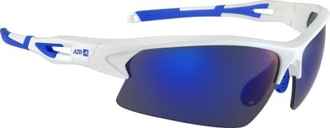 Set AZR Huez Wit Gelakt/Blauw + 1 Heldere Lens