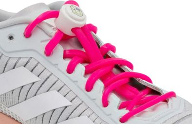 Lacets élastiques pour le running - silicone - rose fluo