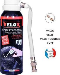 BOMBE ANTI-CREVAISON 125 ml Velox VALVE PRESTA / SCHRADER MTB / E-BIKE .