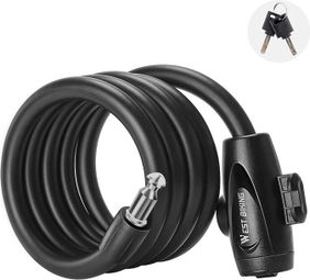 Bike lock 1,2m cable steel black