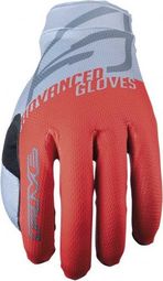 Five XR-Lite Split Fluorescent Red / Grey Children's Long Gloves