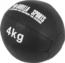 Médecine Ball Gorilla Sports Cuir Synthétique de 1kg à 10kg - Poids : 4 KG