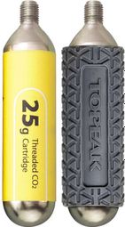 Topeak 25g Threated CO2 cartridge (2 stuks w/ 1 cover)