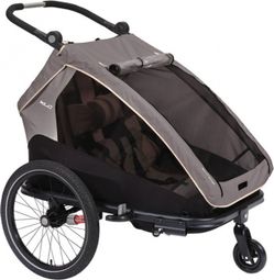 Xlc remorque enfant duo s 20  gris/beige/anthracite