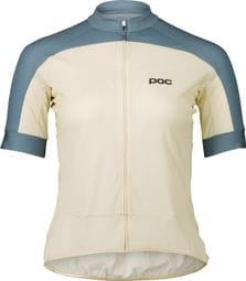 Maillot Manches Courtes Femme Poc Essential Road Logo Blanc/Bleu